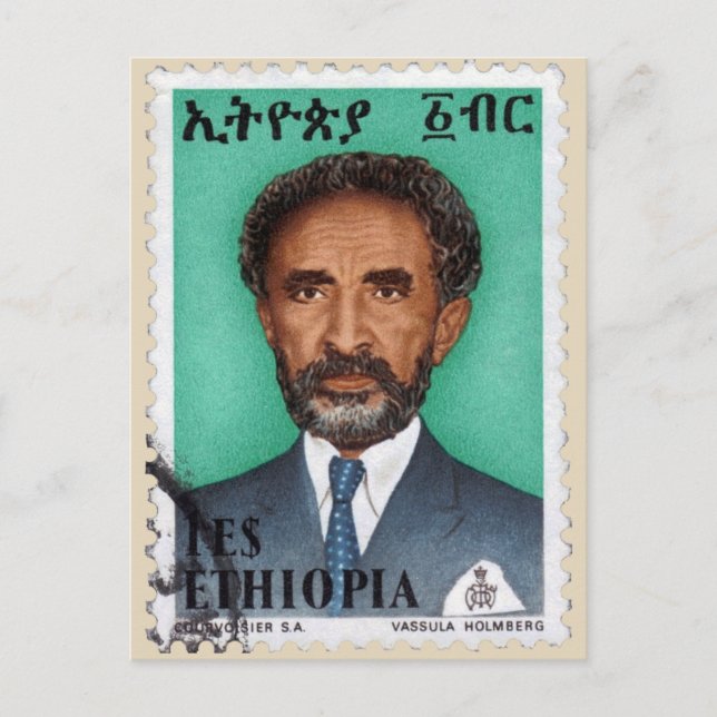 Haile Selassie - HIM - Rastafari - vykort (Framsida)
