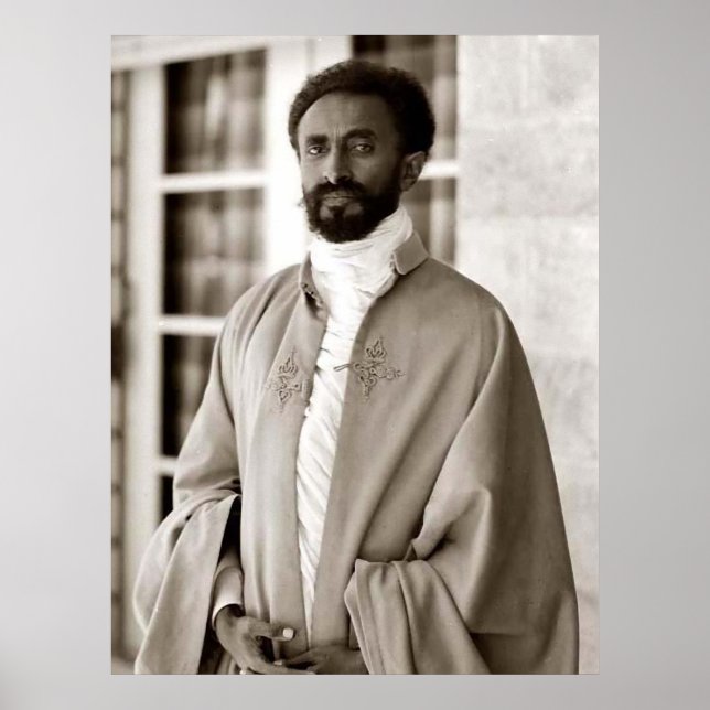 Haile Selassie - HIM - Rastafari - Wood Poster (Framsidan)