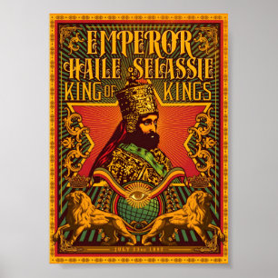 Haile Selassie I Affisch Jah Rastafari Rasta Affis