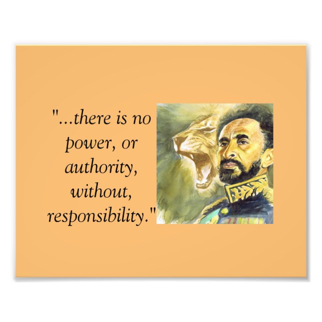 Haile Selassie I: Citat: Strömsinne. Fototryck (Framsidan)