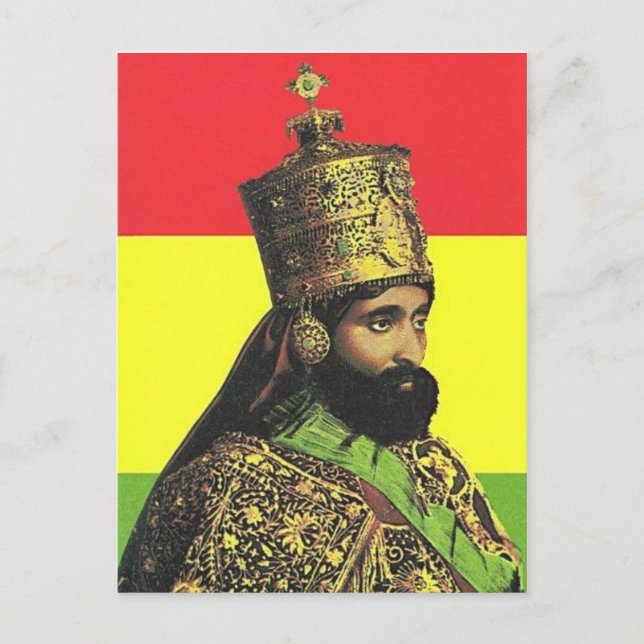 Haile Selassie I - HIM - Jah Rastafari - vykort (Framsida)