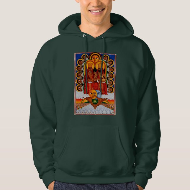 Haile Selassie I Jah Rastafari Rasta Reggae Hoodie (Framsida)