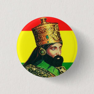 Haile Selassie I Jah Rastafari Reggae Rasta Button Knapp