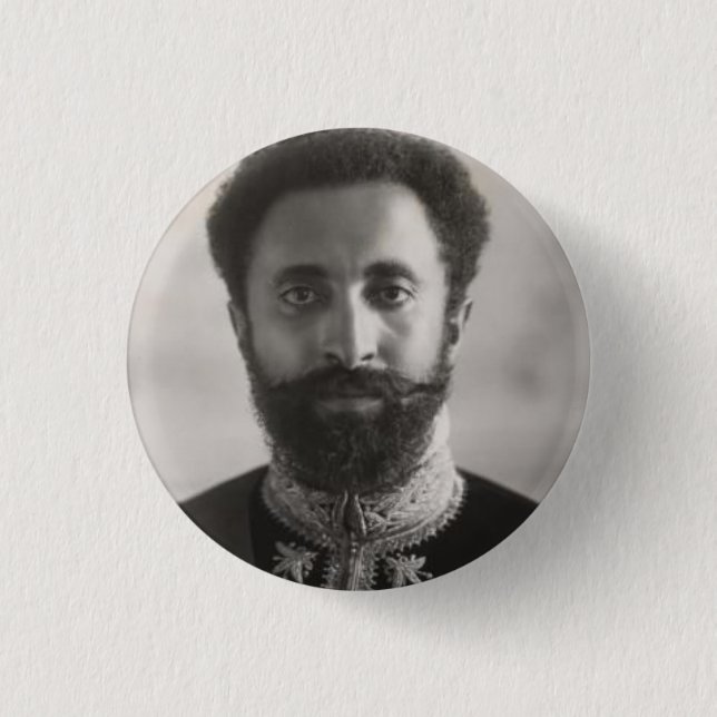 Haile Selassie I Jah Rastafari Reggae Rasta Button Knapp (Framsida)