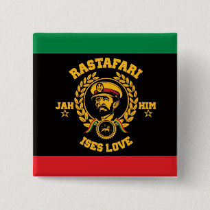 Haile Selassie I Jah Rastafari Reggae Rasta Knapp