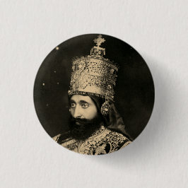 Haile Selassie - Jah - Messiah - Rastafari Button Knapp
