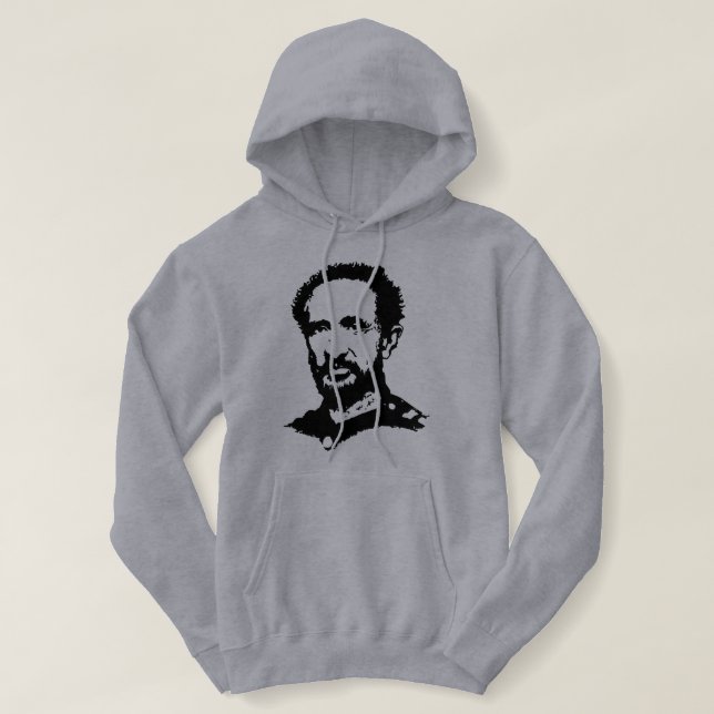 Haile Selassie - Jah - Messiah - Rastafari Hoodie T-shirt (Design framsida)