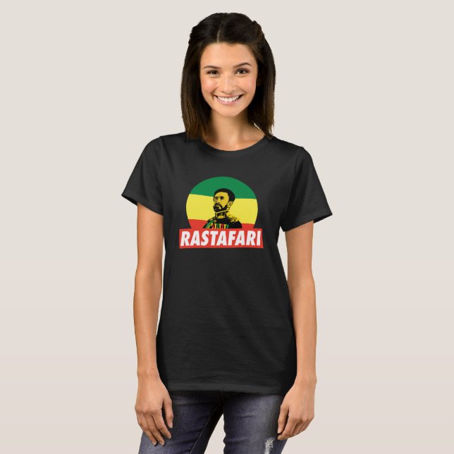 Haile Selassie Jah Rastafari Emperor Rasta Shirt T Shirt (Hel framsida)