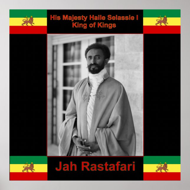 Haile Selassie Jah Rastafari Large Print på Canvas Poster (Framsidan)