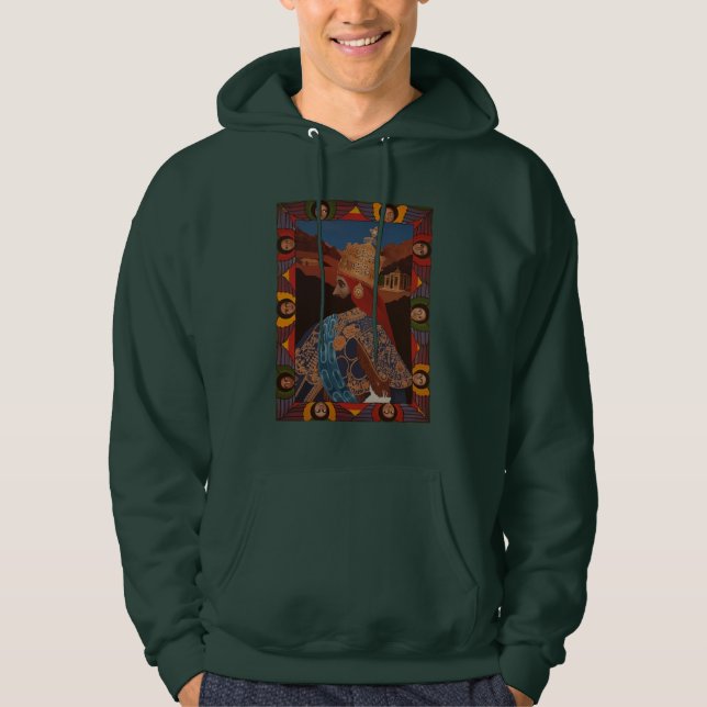 Haile Selassie Jah Rastafari Modern Art Hoodie  (Framsida)