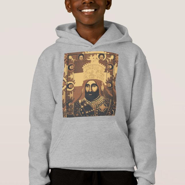 Haile Selassie Jah Rastafari Modern Art Rasta T Shirt (Framsida)