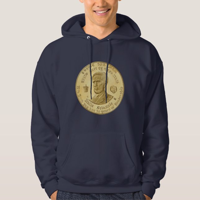 Haile Selassie - Jah Rastafari Rasta Reggae Hoodie (Framsida)