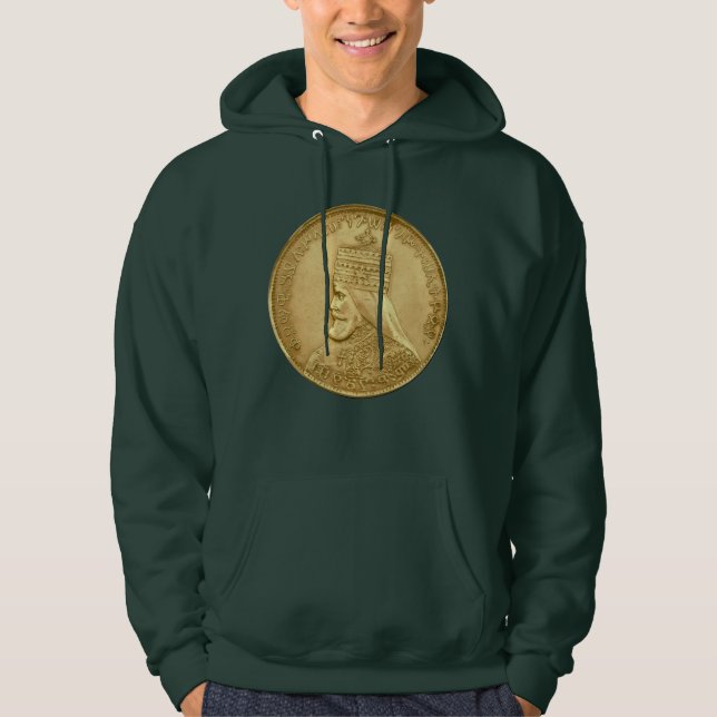 Haile Selassie Jah Rastafari Reggae Rasta Roots  Hoodie (Framsida)
