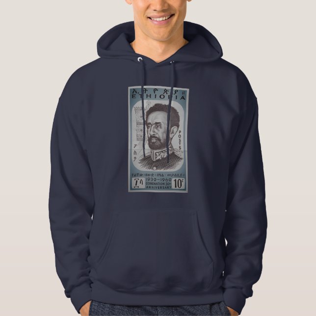 Haile Selassie Jah Rastafari Reggae Rasta Roots  Hoodie (Framsida)