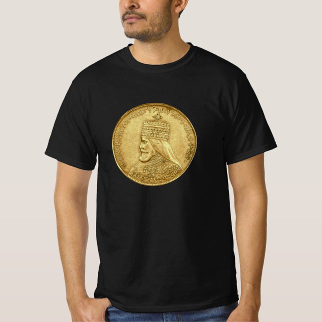 Haile Selassie Jah Rastafari Reggae Rasta Roots  T Shirt (Framsida)