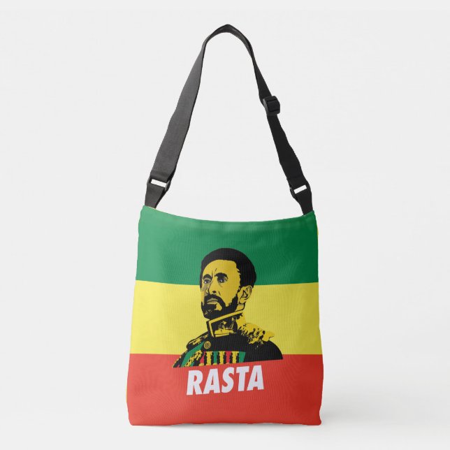 Haile Selassie - Jah Rastafari - Reggae Roots Bag Axelväska (Framsida)