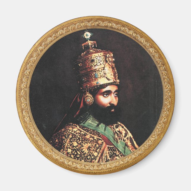 Haile Selassie Jah Rastafari Royal Reggae Roots Magnet (Framsidan)