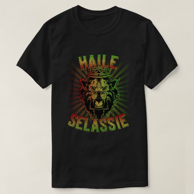 Haile Selassie Jah Rastafari T Shirt (Design framsida)