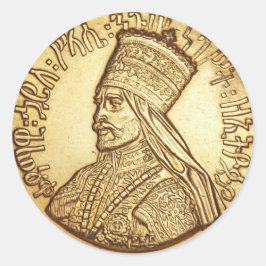 Haile Selassie King of Ethiopia Rastafari Sticker Runt Klistermärke