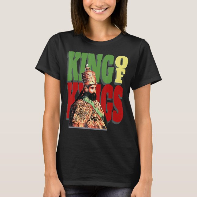Haile Selassie Kung Rastafari T Shirt (Framsida)