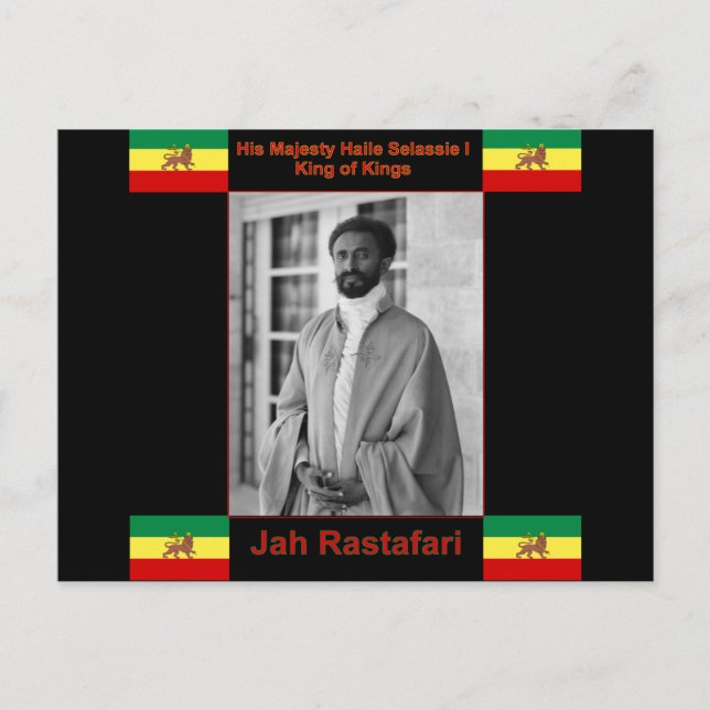 Haile Selassie, Lejon för Judah, Jah Rastafari Vykort (Framsida)