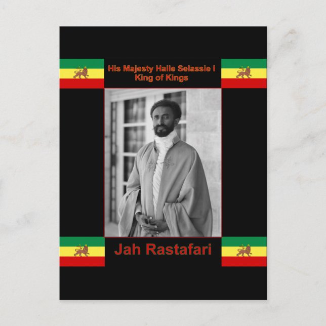 Haile Selassie, Lejon för Judah, Jah Rastafari Vykort (Framsida)