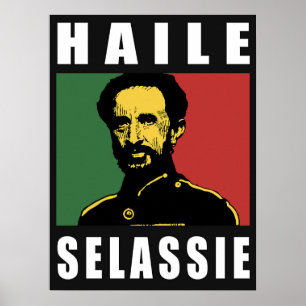 Haile Selassie Lejonare Rasta Solomon Jah Rastafar Poster