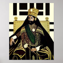 Haile Selassie Lejonare Rasta Solomon Jah Rastafar Poster