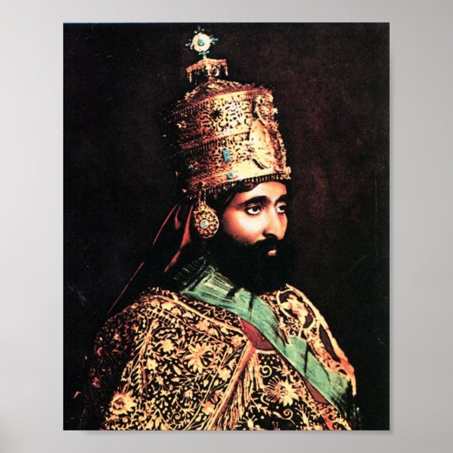 Haile Selassie Lion Rasta Solomon Jah Rastafari Poster (Framsidan)