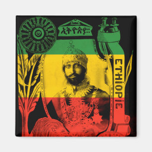 Haile Selassie Magnet Red Guld Grönt Rasta