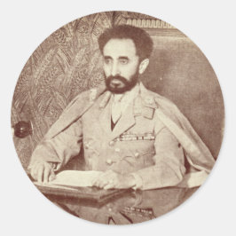 Haile Selassie - Messiah - Jah Rastafari Sticker Runt Klistermärke