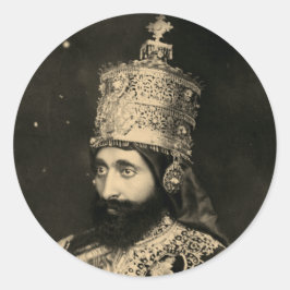 Haile Selassie - Messiah - Jah Rastafari Sticker Runt Klistermärke