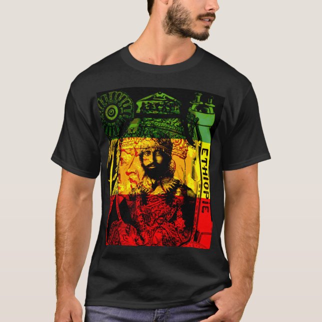 Haile Selassie Natural Mystic Emperor T-Shirt (Framsida)