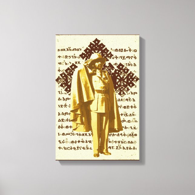 Haile Selassie Rasta Reggae Etiopien Jamaica Canvastryck (Framsida)