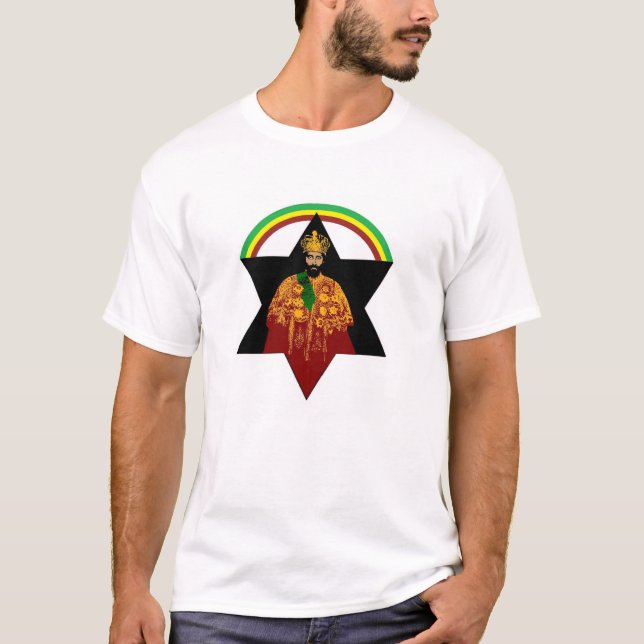 Haile Selassie Rasta Reggae Etiopien Jamaica Tröja (Framsida)