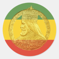 Haile Selassie Red Guld Grönt Sticker