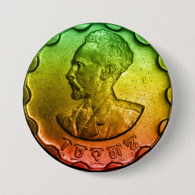 Haile Selassie Santeem Pin Knapp (Framsida)