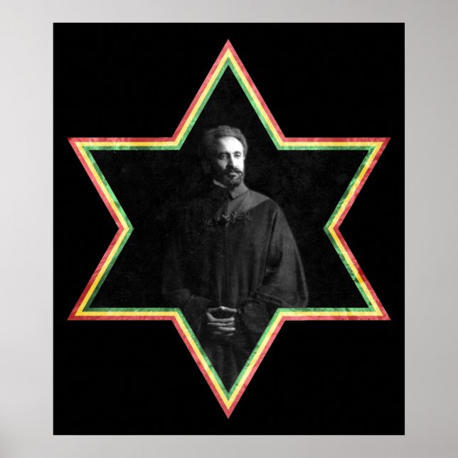 Haile Selassie Star of David Poster (Framsidan)