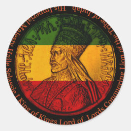 Haile Selassie Sticker Runt Klistermärke