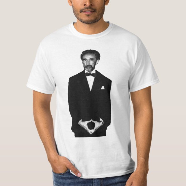 Haile Selassie svart & vitfotoskjorta T-shirt (Framsida)