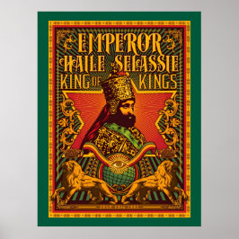 Haile Selassie vykort Jah Rastafari Metalltryck Poster