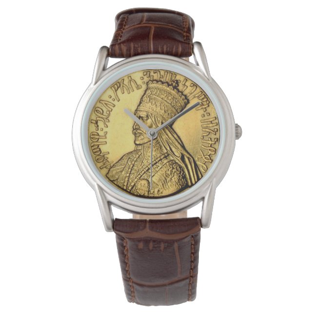 Haile Selassie Watch Ancient Golden Kung Design Armbandsur (Framsida)