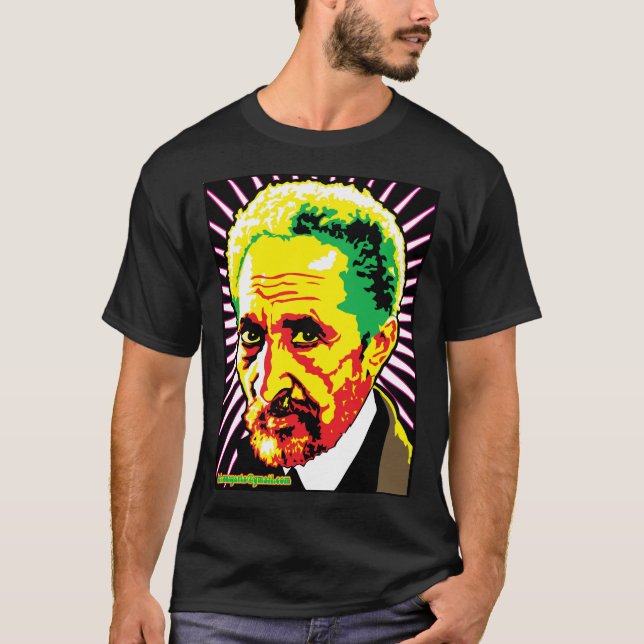 Haile Sellasie I Tshirt Jah Sunny Arts Design T Shirt (Framsida)