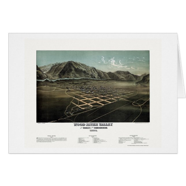 Hailey - Wood flod, panorama- karta för Hälsningskort (Framsidan Horizontal)