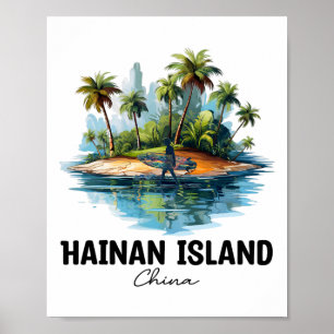 Hainan Island Kina Surfing Resa, Asien Turist V Poster