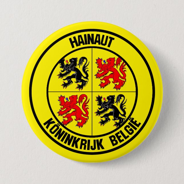 Hainaut Round Emblem Knapp (Framsida)