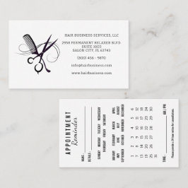 Hair Appointment Reminder Calendar Business Card Visitkort