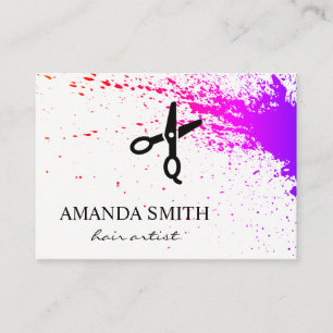 Hair Artistry Expressive Spatter Salon Scissors Visitkort