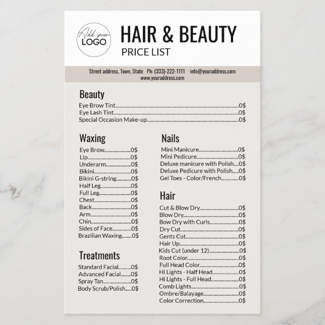 Hair Beauty Body Vax ManicuURE Pedicure Grått Gråt Flygblad (Framsidan)