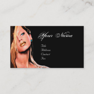 HAIR BEAUTY MAKEUP ARTIST COSMETICS MONOGRAM Black Visitkort